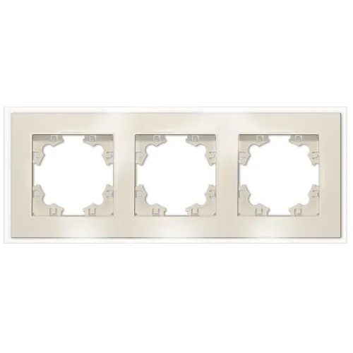 Рамка 3-м Афина стеклянная сл. кость (ivory) UNIVersal 2274