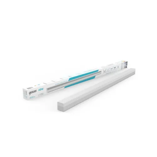 Светильник светодиодный Shop Lighting 48Вт 4000К IP40 4600лм 1180х70х55мм ДПО подвесной линейный матов. рассеив. бел. GAUSS 883525248 фото 3