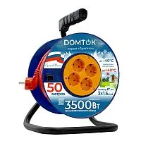 Удлинитель на катушке 4х50м с заземл. 16А IP20 3.5кВт КГ 3х1.5 АРКТИК DOMTOK 2584