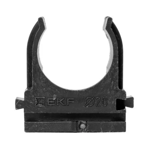 Держатель для труб (клипса) для ручного монтажа d20мм черн. Plast (уп.100шт) EKF derj-z-20s-black фото 3