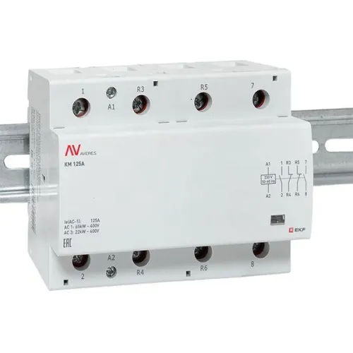 Контактор модульный КМ 125А 2NO+2NC 230В AC (6 мод.) AVERES EKF km-av-6-125-22-230V фото 8