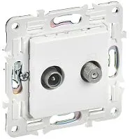 Розетка двойная TV+SAT SKANDY SK-A13W арктич. бел. IEK SK-AF20-O-K01