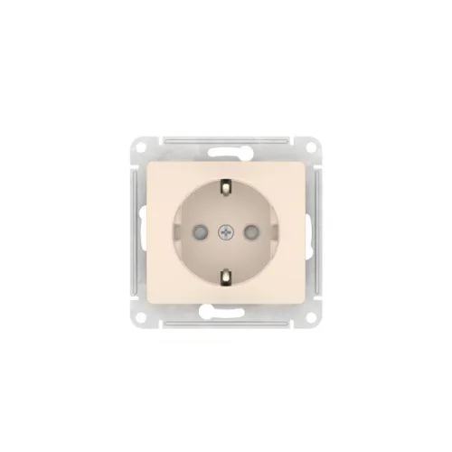 Розетка Glossa 16А с заземл. защ. шторки быстрозажим. клем. механизм беж. SE GSL000245S фото 3