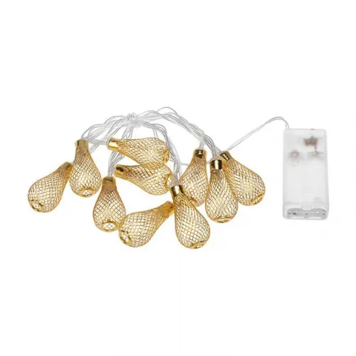 Гирлянда светодиодная "Восточные фонарики" 1.5м 10LED желт. 4Вт IP20 провод ПВХ прозр. элементы питания 2хAA (не в компл.) Neon-Night 303-071 фото 2