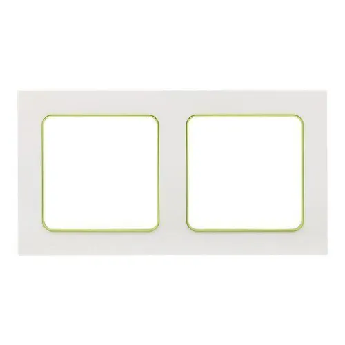 Рамка 2-м Стокгольм бел. с линией цвета зел. PROxima EKF EXM-G-303-20