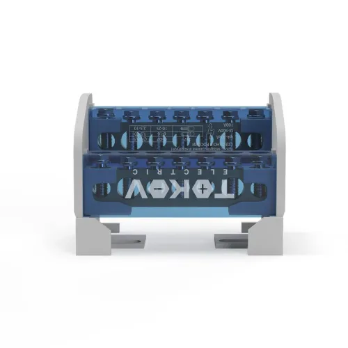 Шина на DIN-рейку в корпусе (кросс-модуль) 2 группы по 7 отверстий 100А TOKOV ELECTRIC TKE-DBTB-100-2-7/L+PEN фото 3