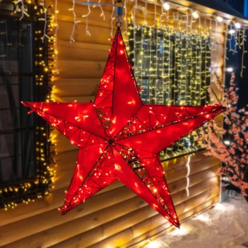 Фигура светодиодная "Звезда" 100см 200LED красн. 12Вт IP65 с трубой и подвесом Neon-Night 514-274 фото 3