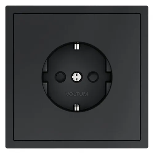 Розетка 1-м СП S70 16А с заземл. защ. шторки механизм графит Voltum VLS040207 фото 4