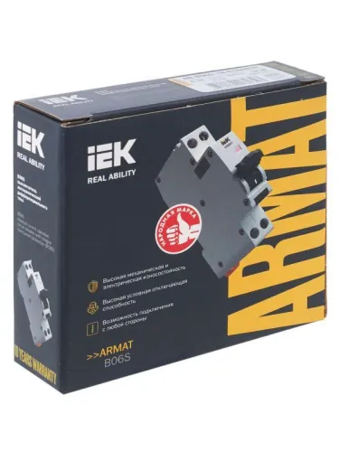 Выключатель автоматический дифференциального тока 2п (1P+N) C 16А 30мА тип A АВДТ B06S 18мм ARMAT IEK AR-B06S-1N-C16A030 фото 11