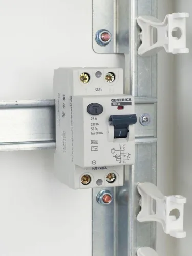 Выключатель дифференциального тока (УЗО) 2п 25А 30мА тип AC ВД1-63 GENERICA MDV15-2-025-030 фото 2