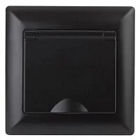 Розетка 1-м СП Solo 4-203-05 16А 250В IP20 2P+E Schuko с заземл. защ. крышка антрацит Intro Б0053661