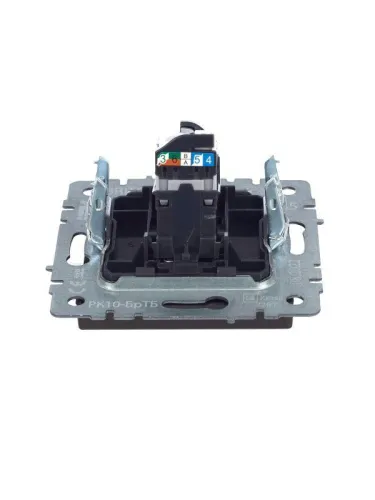 Розетка компьютерная СП RJ45 кат.5E BRITE РК10-БрТБ механизм бронза IEK BR-K10-1-K45 фото 6