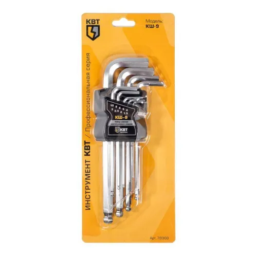Набор шестигранных ключей с шаром КШ-9 КВТ 78368 фото 5