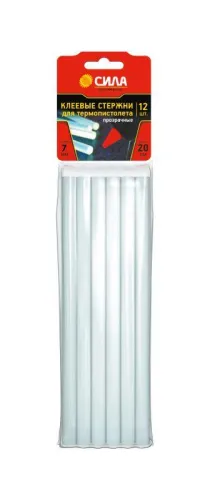 Стержень клеевой для термопистолета прозр. 7х200мм (уп.12шт) СИЛА Б0057686