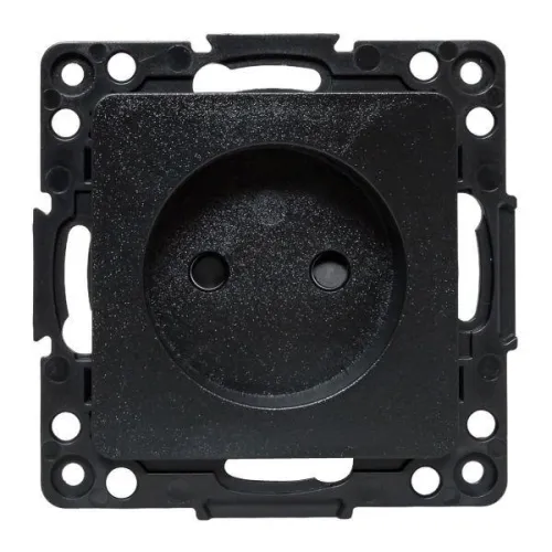 Розетка 1-м СП Стокгольм 10А IP20 без заземл. защ. шторки механизм черн. PROxima EKF EZR10-022-10 фото 2