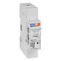 Выключатель автоматический модульный 1п C 32А 4.5кА OptiDin BM63-1C32-4.5-УХЛ3 КЭАЗ 326797