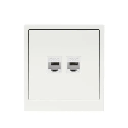 Розетка компьютерная 2-м KANT RJ45 кат.5E без шторки бел. магнолия DKC 7000664 фото 6