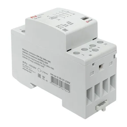 Контактор модульный КМ 25А 3NO+1NC 230В AC (2 мод.) AVERES EKF km-av-2-25-31-230V фото 3