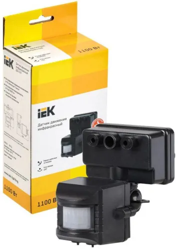 Детектор движения ДД 019 1100Вт угол обз. 120град. дальн. 12м IP44 черн. IEK LDD13-019-1100-002 фото 2