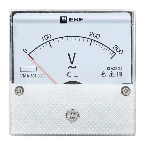 Вольтметр аналоговый VM-A801 на панель 80х80 (круглый вырез) 300В прямое подкл. EKF vma-801-300 фото 3