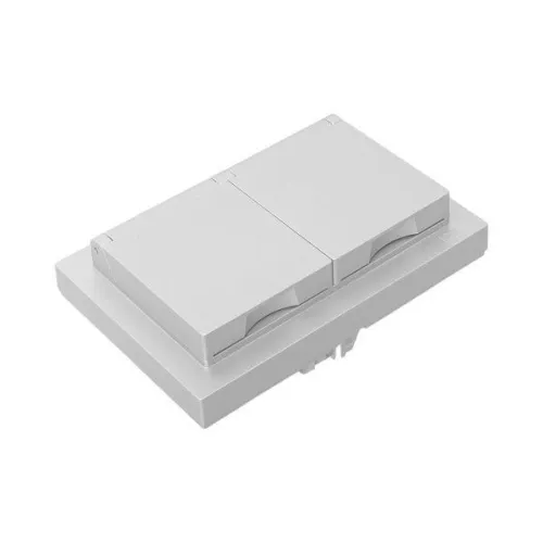 Розетка 2-м СП Эпика 16А IP44 с заземл. защ. шторки с рамкой с крышками механизм алюм. EKF UP1-SOA-211-44 фото 11