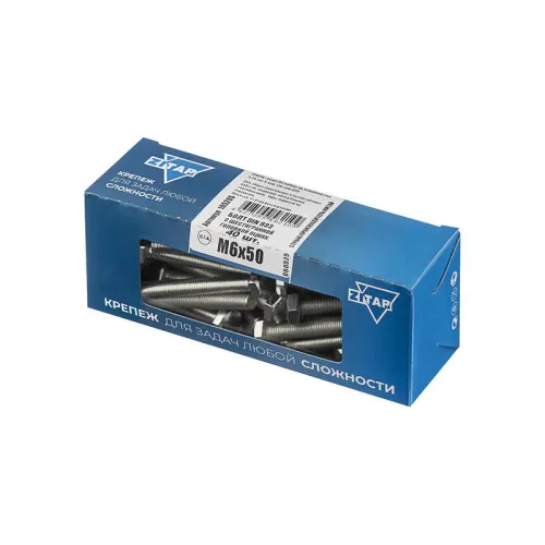 Болт с шестигранной головкой М6х50 DIN 933 оцинк. (уп.40шт) Tech-Krep/Zitar 105205 фото 4