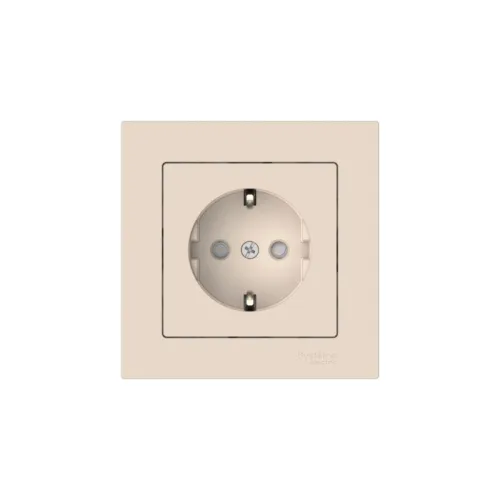 Розетка AtlasDesign 16А с заземл. защ. шторки быстрозажим. клем. в сборе беж. SE ATN000244S фото 2