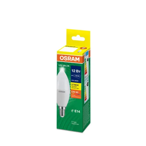 Лампа светодиодная LED G4 Value LVCLB100 12W/927 CRI95 12Вт 2700К 1200лм свеча матов. E14 170-250В OSRAM 4099854308659 фото 6