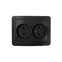 Розетка 2-м CLASSICO 2102B черн. IN HOME 4690612061115