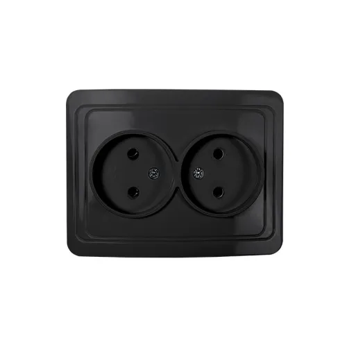 Розетка 2-м CLASSICO 2102B черн. IN HOME 4690612061115