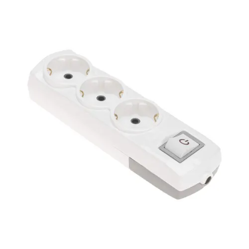 Колодка 3-м с заземл. PREMIUM с выкл. бел. Rexant 13-4401 фото 2