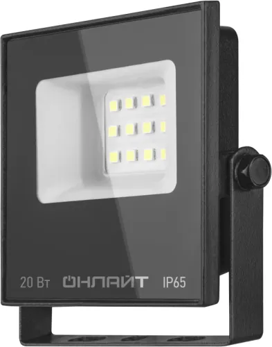 Прожектор светодиодный 90 844 OFL-03-20-6.5K-BL-IP65-LED 20Вт 6500К IP65 1600лм черн. ОНЛАЙТ 90844
