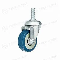 Колесо аппаратное поворотное п/п обод резина сер. подшипник скольжения резьба М10 d50 без тормоза (уп.1шт) Tech-Krep/Zitar 151198