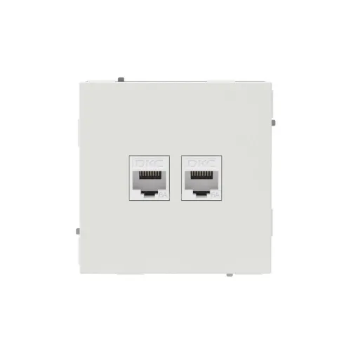 Розетка компьютерная 2-м KANT RJ45 кат.6A без шторки бел. песок DKC 7010674