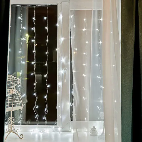 Гирлянда светодиодная "Светодиодный Дождь" 1.5х1.5м LED бел. свечение с динамикой провод прозр. 230В Neon-Night 235-015 фото 10