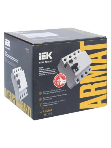 Выключатель дифференциального тока (УЗО) 4п 63А 300мА тип A ВДТ R10N ARMAT IEK AR-R10N-4-063A300 фото 11