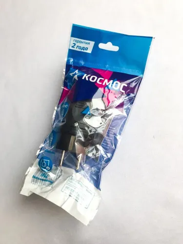 Вилка прямая 16А IP44 черн. КОСМОС VKsm-Z-IP(B)16A фото 2