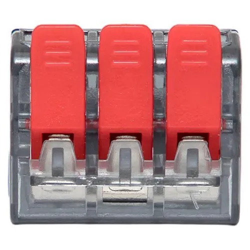 Клемма строительно-монтажная СМК 221-413 с рычагом 3 отверстия 0.2-4.0кв.мм (блист.20шт) PROxima EKF plc-smk-221-413b-20 фото 8