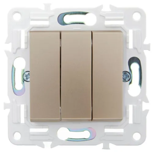 Выключатель 3-кл. SKANDY 10А SK-V11Sa песочн. IEK SK-V30-0-10-K98 фото 2