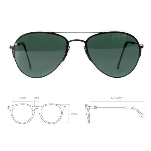 Очки черные солнцезащитные из титана с зел. линзами DKC NOL6ENNC фото 4