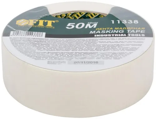 Лента малярная креппированная клейкая 38ммх50м FIT 11338 фото 3