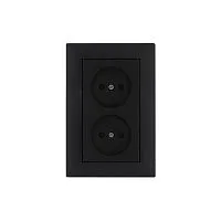 Розетка 2-я Karea RIZZ STAR без заземл. чер. Makel 88054017