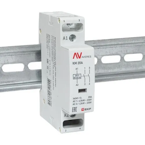 Контактор модульный КМ 20А 2NО 230В AC (1 мод.) AVERES EKF km-av-1-20-20-230V фото 2