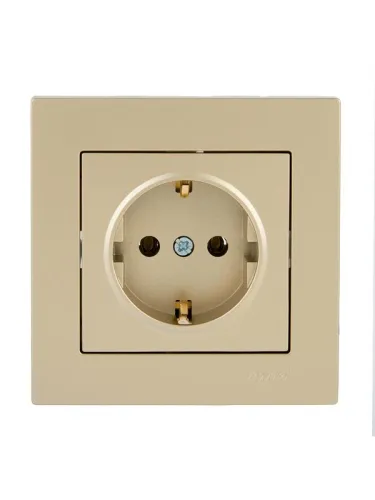 Розетка VESNA с заземл. ПБТ зол. LEZARD 742-3688-122B
