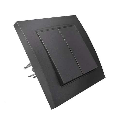 Выключатель 2-кл. СП Бриллиант 10А IP20 в сборе графит Universal 7947403-Gr фото 4