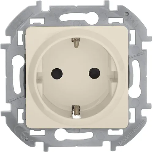 Розетка 1-м СП Inspiria 16А IP20 250В 2P+E защ. шторки немецк. стандарт механизм сл. кость IEK 673731 фото 2