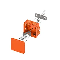 Коробка огнестойкая E45 85х85х40мм IP55 с клеммниками 6 полюсов 0.5-6кв.мм HF EKF plc-kmfr-85-606