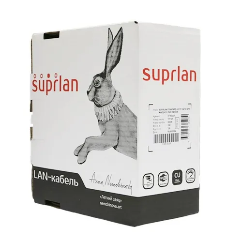Кабель витая пара UTP кат.5e 4х2хAWG24 Cu PVC Indoor Standard 100м (м) SUPRLAN 01-0332-1 фото 2