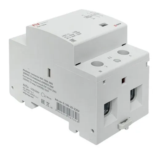 Контактор модульный КМ 100А 2NО 230В AC (3 мод.) AVERES EKF km-av-3-100-20-230V фото 3