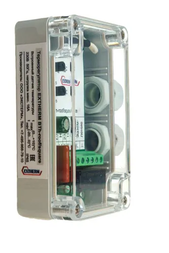 Термостат внешний для управления системой электрообогрева на кровлях/площадках со встроен. датч. температуры Extherm Th-roof-box фото 4